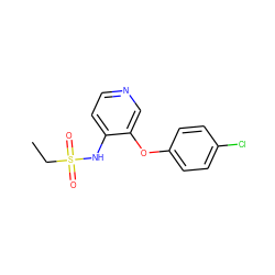 CCS(=O)(=O)Nc1ccncc1Oc1ccc(Cl)cc1 ZINC000013586680