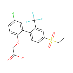 CCS(=O)(=O)c1ccc(-c2cc(Cl)ccc2OCC(=O)O)c(C(F)(F)F)c1 ZINC000038346926