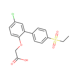 CCS(=O)(=O)c1ccc(-c2cc(Cl)ccc2OCC(=O)O)cc1 ZINC000071334273