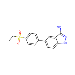 CCS(=O)(=O)c1ccc(-c2ccc3[nH]nc(N)c3c2)cc1 ZINC000035905665