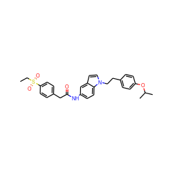 CCS(=O)(=O)c1ccc(CC(=O)Nc2ccc3c(ccn3CCc3ccc(OC(C)C)cc3)c2)cc1 ZINC000103257542