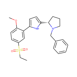 CCS(=O)(=O)c1ccc(OC)c(-c2ccc([C@@H]3CCCN3Cc3ccccc3)[nH]2)c1 ZINC000026975712