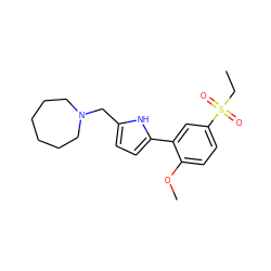 CCS(=O)(=O)c1ccc(OC)c(-c2ccc(CN3CCCCCC3)[nH]2)c1 ZINC000028238178