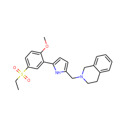 CCS(=O)(=O)c1ccc(OC)c(-c2ccc(CN3CCc4ccccc4C3)[nH]2)c1 ZINC000026979687