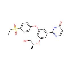 CCS(=O)(=O)c1ccc(Oc2cc(O[C@@H](C)CO)cc(-c3nccc(=O)[nH]3)c2)cc1 ZINC000096273784