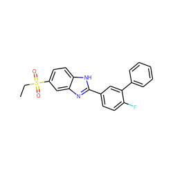 CCS(=O)(=O)c1ccc2[nH]c(-c3ccc(F)c(-c4ccccc4)c3)nc2c1 ZINC000084671857