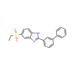 CCS(=O)(=O)c1ccc2[nH]c(-c3cccc(-c4ccccc4)c3)nc2c1 ZINC000084687557