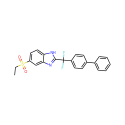 CCS(=O)(=O)c1ccc2[nH]c(C(F)(F)c3ccc(-c4ccccc4)cc3)nc2c1 ZINC000095595218