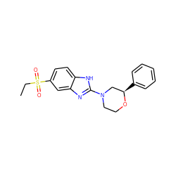 CCS(=O)(=O)c1ccc2[nH]c(N3CCO[C@H](c4ccccc4)C3)nc2c1 ZINC000095577349