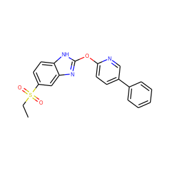 CCS(=O)(=O)c1ccc2[nH]c(Oc3ccc(-c4ccccc4)cn3)nc2c1 ZINC000095595932