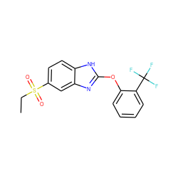 CCS(=O)(=O)c1ccc2[nH]c(Oc3ccccc3C(F)(F)F)nc2c1 ZINC000095597332