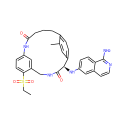 CCS(=O)(=O)c1ccc2cc1CNC(=O)[C@H](Nc1ccc3c(N)nccc3c1)c1ccc(c(C)c1)CCCC(=O)N2 ZINC000142863904