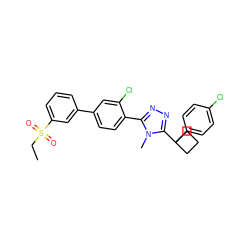 CCS(=O)(=O)c1cccc(-c2ccc(-c3nnc(C4(c5ccc(Cl)cc5)CCC4)n3C)c(Cl)c2)c1 ZINC000042888480