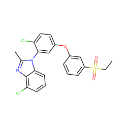 CCS(=O)(=O)c1cccc(Oc2ccc(Cl)c(-n3c(C)nc4c(Cl)cccc43)c2)c1 ZINC000045348063