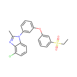 CCS(=O)(=O)c1cccc(Oc2cccc(-n3c(C)nc4c(Cl)cccc43)c2)c1 ZINC000045350352