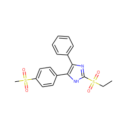 CCS(=O)(=O)c1nc(-c2ccccc2)c(-c2ccc(S(C)(=O)=O)cc2)[nH]1 ZINC000095601141