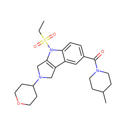 CCS(=O)(=O)n1c2c(c3cc(C(=O)N4CCC(C)CC4)ccc31)CN(C1CCOCC1)C2 ZINC000028955331