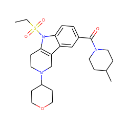 CCS(=O)(=O)n1c2c(c3cc(C(=O)N4CCC(C)CC4)ccc31)CN(C1CCOCC1)CC2 ZINC000043206729