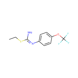 CCS/C(N)=N/c1ccc(OC(F)(F)F)cc1 ZINC000013762669