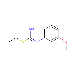 CCS/C(N)=N/c1cccc(OC)c1 ZINC000013762666