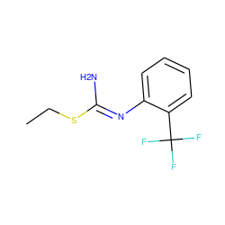 CCS/C(N)=N/c1ccccc1C(F)(F)F ZINC000013762689