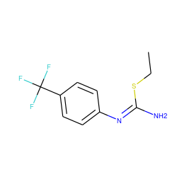 CCS/C(N)=N\c1ccc(C(F)(F)F)cc1 ZINC000003872533