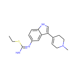 CCS/C(N)=N\c1ccc2[nH]cc(C3=CCN(C)CC3)c2c1 ZINC000034805986