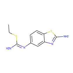 CCS/C(N)=N\c1ccc2sc(N)nc2c1 ZINC000028818905