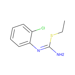 CCS/C(N)=N\c1ccccc1Cl ZINC000013762658