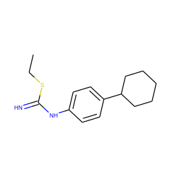 CCSC(=N)Nc1ccc(C2CCCCC2)cc1 ZINC000013762687