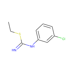 CCSC(=N)Nc1cccc(Cl)c1 ZINC000013762660