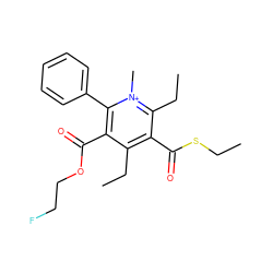 CCSC(=O)c1c(CC)c(C(=O)OCCF)c(-c2ccccc2)[n+](C)c1CC ZINC000013801277