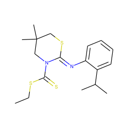 CCSC(=S)N1CC(C)(C)CS/C1=N\c1ccccc1C(C)C ZINC000028948300