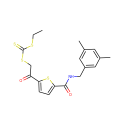 CCSC(=S)SCC(=O)c1ccc(C(=O)NCc2cc(C)cc(C)c2)s1 ZINC000040936241