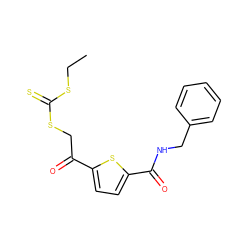 CCSC(=S)SCC(=O)c1ccc(C(=O)NCc2ccccc2)s1 ZINC000040413838