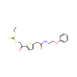 CCSC(=S)SCC(=O)c1ccc(CC(=O)NCCOc2ccccc2)s1 ZINC000040934088