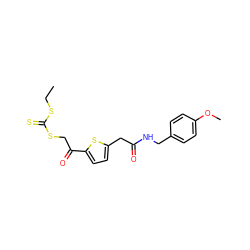 CCSC(=S)SCC(=O)c1ccc(CC(=O)NCc2ccc(OC)cc2)s1 ZINC000040413777