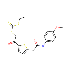 CCSC(=S)SCC(=O)c1ccc(CC(=O)Nc2ccc(OC)cc2)s1 ZINC000040934087