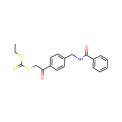 CCSC(=S)SCC(=O)c1ccc(CNC(=O)c2ccccc2)cc1 ZINC000040934060