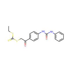 CCSC(=S)SCC(=O)c1ccc(NC(=O)Nc2ccccc2)cc1 ZINC000040933181