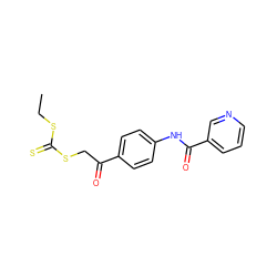 CCSC(=S)SCC(=O)c1ccc(NC(=O)c2cccnc2)cc1 ZINC000040935869