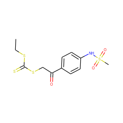 CCSC(=S)SCC(=O)c1ccc(NS(C)(=O)=O)cc1 ZINC000028709994