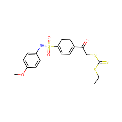 CCSC(=S)SCC(=O)c1ccc(S(=O)(=O)Nc2ccc(OC)cc2)cc1 ZINC000040410535