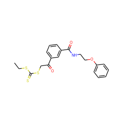 CCSC(=S)SCC(=O)c1cccc(C(=O)NCCOc2ccccc2)c1 ZINC000040934061