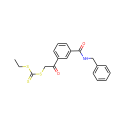 CCSC(=S)SCC(=O)c1cccc(C(=O)NCc2ccccc2)c1 ZINC000040835771