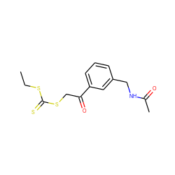 CCSC(=S)SCC(=O)c1cccc(CNC(C)=O)c1 ZINC000040822544