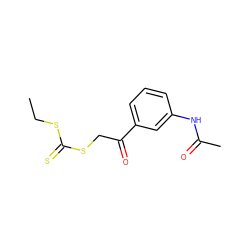 CCSC(=S)SCC(=O)c1cccc(NC(C)=O)c1 ZINC000028709987