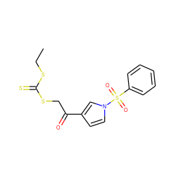 CCSC(=S)SCC(=O)c1ccn(S(=O)(=O)c2ccccc2)c1 ZINC000040411615