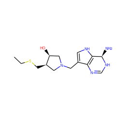 CCSC[C@@H]1CN(Cc2c[nH]c3c2N=CN[C@@H]3N)C[C@@H]1O ZINC000028465443