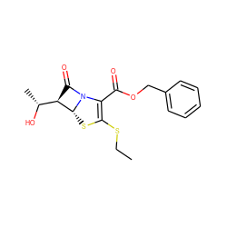 CCSC1=C(C(=O)OCc2ccccc2)N2C(=O)[C@H]([C@@H](C)O)[C@H]2S1 ZINC000026381773